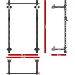 ATX Wall-Mount Folding Half Rack FBR-750 -Gymforge Fitness Shop atx fbr 750 dim1 1