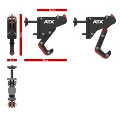 ATX Compact Monolift Hooks (Pair) Rack Attachment - 600/ 700/ 800-Series -Gymforge Fitness Shop atx mlift cop skizze 1000px