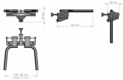 ATX Rack-Mount Folding Dip Bars DIP-IDX -Gymforge Fitness Shop dip idx skizze
