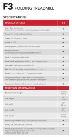 Life Fitness F3 FOLDING TREADMILL -Gymforge Fitness Shop img 9209