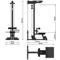 ATX Plate-Load Lat Pulldown/ Low Row LPL-700 -Gymforge Fitness Shop lpl 700 skizze 1