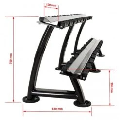 Heavyweight Dumbbell Saddle Rack - Black - 144 / 288 / 432 / 576cm -Gymforge Fitness Shop r 3075 b hs 250 7 skizze