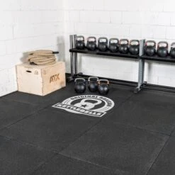 Custom Logo On Gym Flooring Tile/s 1m2 -Gymforge Fitness Shop rtlo kb 01